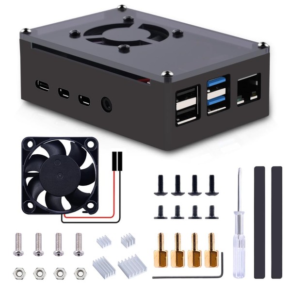 GeeekPi Case for Raspberry Pi 4, Pi 4 Aluminum Case