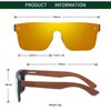 DUBERY Trendy Rimless Wood Sunglasses Polarized Flat Top Sun Glasses