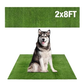 GLOBREEN Large Dog Grass Pee Pad, 2FTx8FT Artificial Grass Puppy Potty Training, Indoor Outdoor Pets Turf Balcony Patio Yard