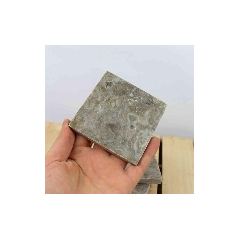 NKlaus Alabaster Plate 8.5 x 8.5 cm for Smoking and