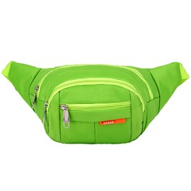 Running Fanny Pack Men/Women-Travel Waist Bag Cycling Walking Camping Hiking Waist Pack-4 Zippered Pockets Adjustable Belt Pack (Green)