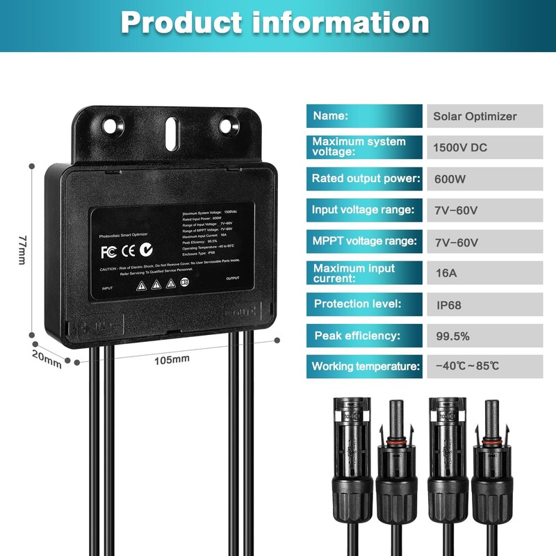 BuyWeek Solar Optimiser 600 W MPPT PV Module Optimiser Solar