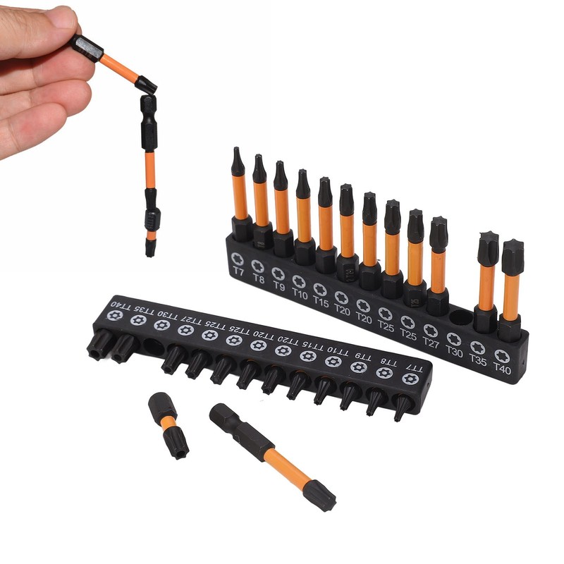 26Pcs Screwdriver Bit Star S2 Alloy Steel 1/4in Hex Shank
