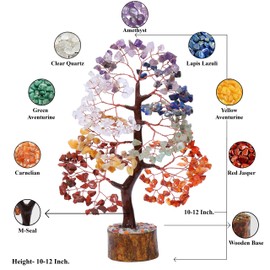 BEZAVO Seven Chakra Tree of Life | Crystal Tree | Feng Shui | Chakra Tree | Healing Crystal | Money Tree | Positive Energy | Tree of Life | Meditation | Spiritual Gift for Home Decor | 10-12 Inch