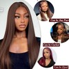 Brown Bundles Human Hair with Closure (14 16 18with 14Free)