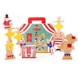 kipod Ta-Da Wooden Circus Balancing Game Stacking Toy for Boys and Girls Ages 3&Up – Develop Hands-On Spatial Awareness – Fun to Learn Through Play – Montessori Inspired Exploration