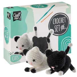 Craft Sensations Crochet Sets for Beginners | Amigurumi Set | Kittens | Starter Crochet Pack | Crochet Hook Set Children and Adults | Crochet Packages Cuddly Toys | Crochet Set Animals
