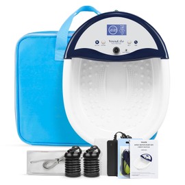 VnioLife Ionic Foot Bath Detox Machine, Ion Detox Foot Bath Cleanse, LED Display Spa with Heated Belt, Wrist Strap, Arrays, Liners (Portable Handbag)