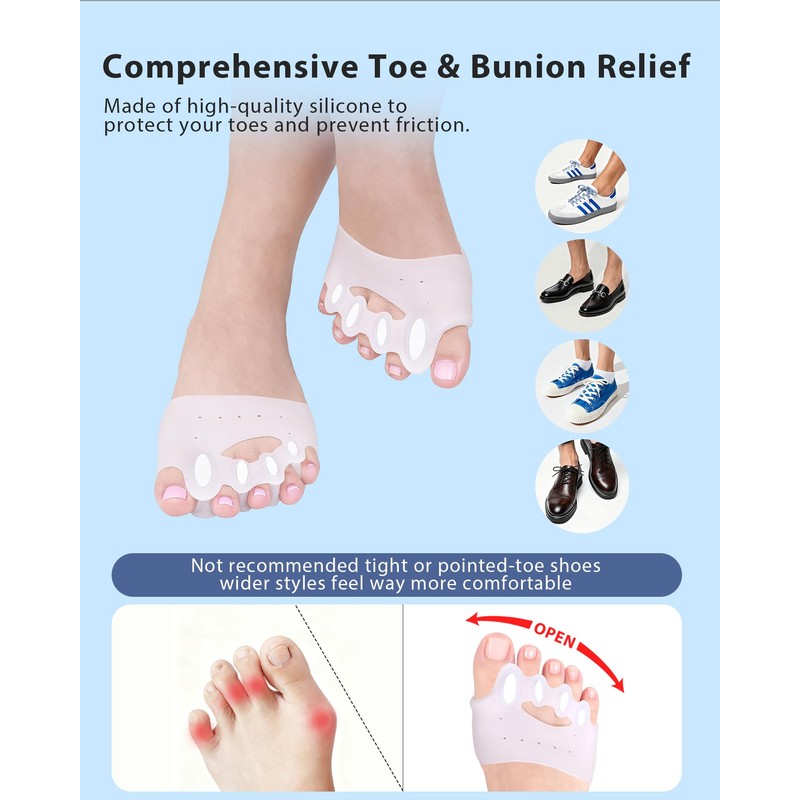 Jalopink Upgrade Silicone Toe Separators, Spacers Bunion Corrector for Women
