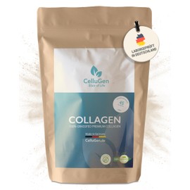 CelluGen Collagen Peptides als Pulver | Bioaktives Kollagen Hydrolysat | Geschmacksneutral | 100% von grassgefütterten Rindern | Patentiertes Solugel® aus Deutschland - optimale Löslichkeit