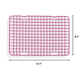 Great Jones Little Chill Wire Cooling Rack (Raspberry) | Nonstick Baking Rack, Heavy-Duty Aluminized Steel | Fits Quarter-Sheet Pans for Cooking and Baking | Oven-Safe 450°F, Dishwasher-Friendly