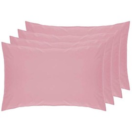 Belledorm 4 PACK Pink Pillowcases, 7 Year Guarantee, 200 Thread Count Percale (Housewife, Blush)