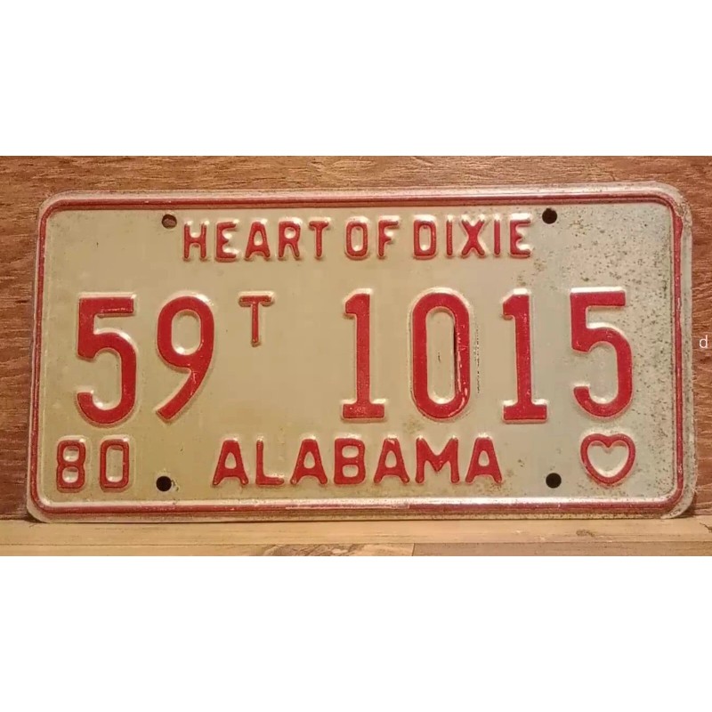 Vintage 1980 ALABAMA License Plate Antique Car Tag