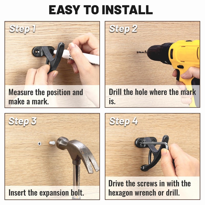 LOIUO Gun Rack Storage Wall Mount Rifles Shotgun Hooks Horizontal