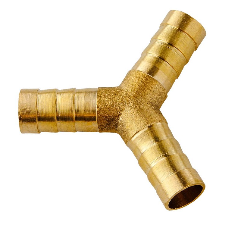 Quickun 1/2" ID Hose Brab, Brass Shaped Y 3 Ways