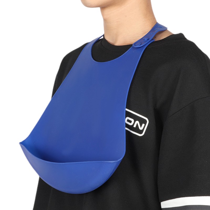 Adult Bib Portable Adjustable Silicone Dinning Eating Clothes Protector for