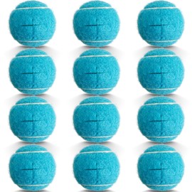 HPWFHPLF 12PCS Precut Tennis Balls, Walker Glide Balls, Heavy Duty Long Lasting Felt Pads for Furniture Legs and Floor Protection (Blue)