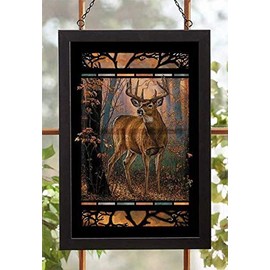 Wild Wings 5386498025 Stained Glass Art (Woodland Mist Whitetail Deer)