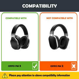 HTINDUSTRY Premium Replacement Ear Pads Compatible with Oppo PM-3 PM3 PM 3 Headphones Ear Pads with Softer Protein Leather/Memory Foam