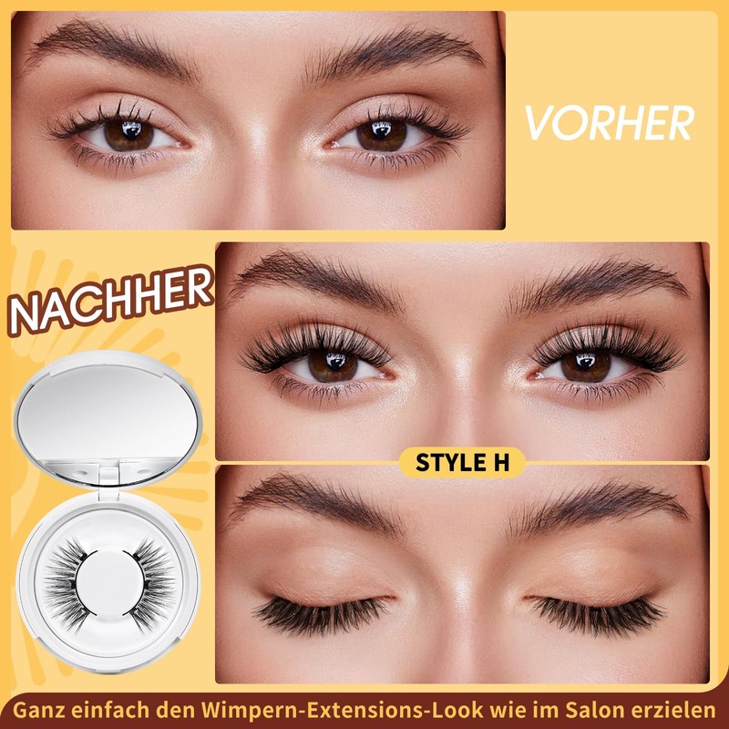 Reusable Magnetic Eyelashes Natural Look with Applicator, 1 Pair Magnetic