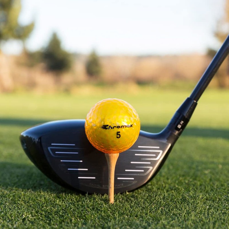 Chromax Metallic M5 カラーゴルフボール (3パックチューブ) ゴールド