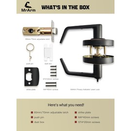 MrArm Privacy Indicator Lock, Large Grade 2 Commercial Door Handle, Bathroom Door Handle Perfect for Public Restrooms Including Restaurants, Hospitals, Medical Offices, Oil Rubbed Bronze