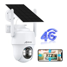 ANRAN 4G LTE Cellular Solar Security Camera Outdoor,Sim Card&SD Card,2K Night Vision,2 Way Talk,Motion Detection,IP65 WaterproofNetwork: 4g, Resolution: 2k