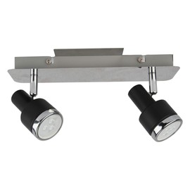 AA Warehousing 2-Light LED Track Light in Matte Black, Chrome, and Silver Grey Finish