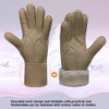 Women Leather Gloves Shearling Sheepskin Fur Lined Women Winter Gloves,Beige,XL