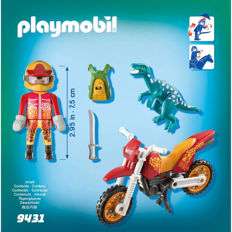 Playmobil 9431 Motocross Bike with Raptor Game