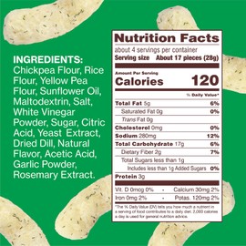 Hippeas Chickpea Puffs, Grillo's Dill Pickle, 3.75 Ounce (Pack of 6), 3g Protein, 2g Fiber, Vegan, Gluten-Free, Crunchy, Plant Protein Snacks