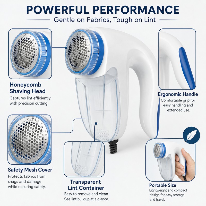 Electric Lint Remover for Clothes – Portable Fabric Shaver for