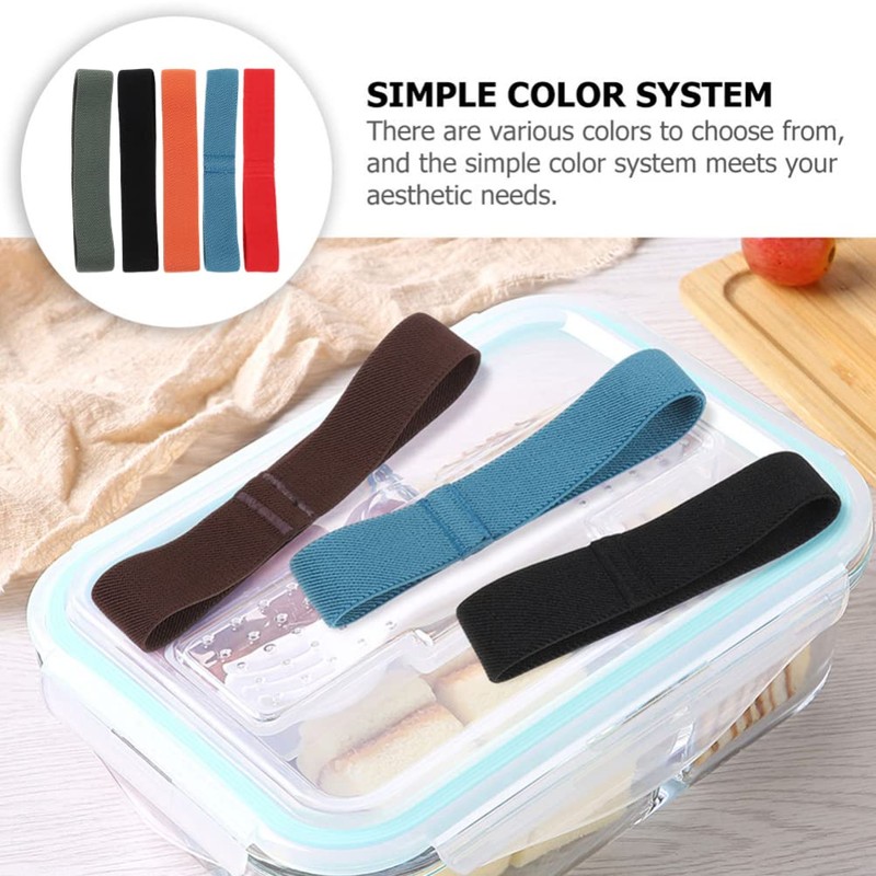 UPKOCH 5 Pieces Bento Box Ribbon Lunch Box Elastic Bands
