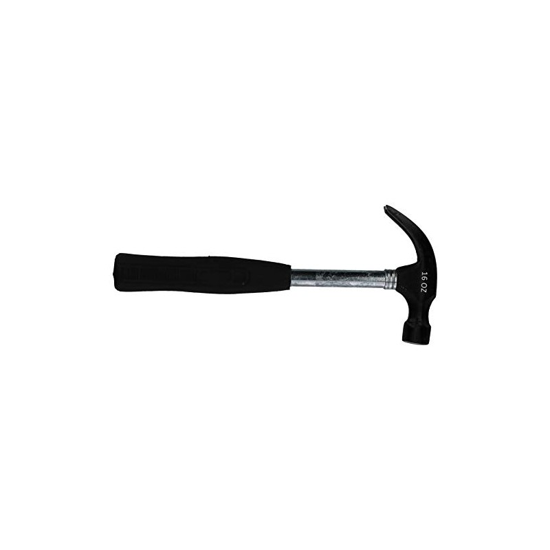 16Oz Curved Claw Hammer Tubular Handle Rubber Grip Nail Remover