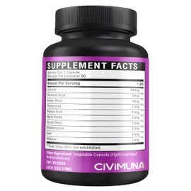 Licorice Capsules with Licorice, Turmeric Root, Ginger Root, Peppermint Leaf, Papaya Fruit- 3 Months Supply