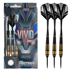 Harrows Vivid Black Brass Steel Tip Darts