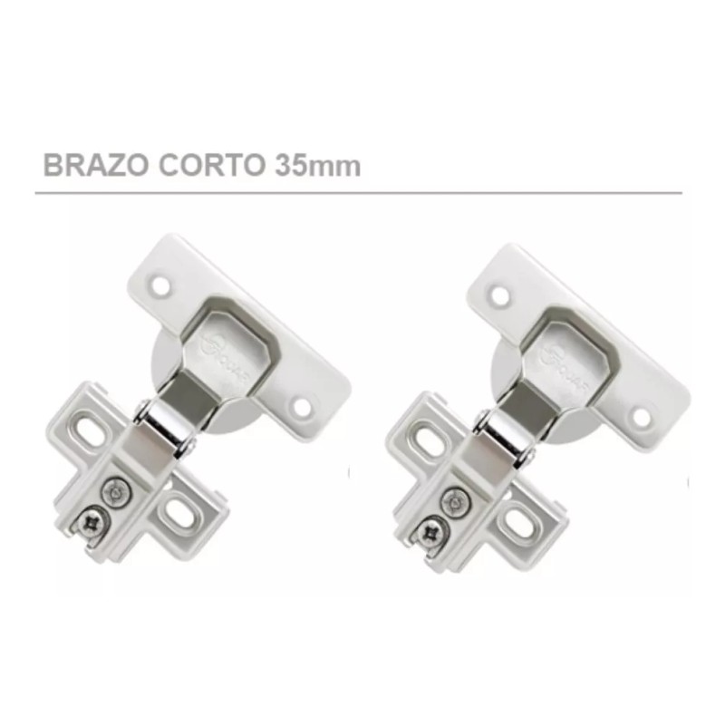 SIQUAR Bisagra Bidimensional 35 Mm Brazo Corto 10 Pares