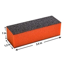 Karlash- Bloque pulidor para lijar uñas, lima para pulir uñas, manicura y pedicura, 80/80 (naranja)