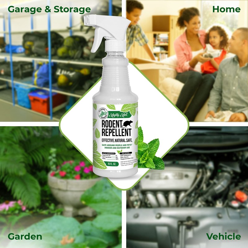 Mighty Mint Peppermint Oil Rodent Repellent Spray – Natural Indoor