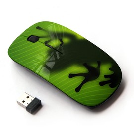 KOOLmouse [ Optical 2.4G Wireless Mouse [ Frog Leaf Nature Tropical Rainforest Green ]
