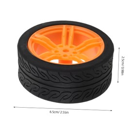 WOONEKY 4PCS Car Wheels Rc Truck Model Rubber Tire Hubs for Easy Installation Stability Improvement Precision Hub Structure for DIY Craft Projects Orange