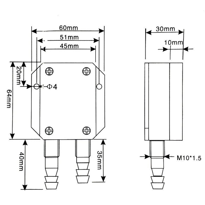 Wind Pressure Transmitter Yellow Micro Pressures Differential Sensor DC24V 4‑20mA0-100kpa