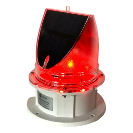 PilotLights.net Marine Solar Warning Light - PRO RED LED Marine Dock Barge Safety Beacon Light