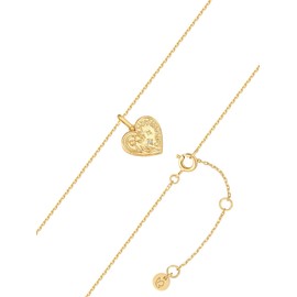 GLANZSTÜCKE MÜNCHEN Damen Kette 925/- Sterling Silber gelbvergoldet 14 Karat mit Zirkonia Geburtsblume Mai Maiglöckchen