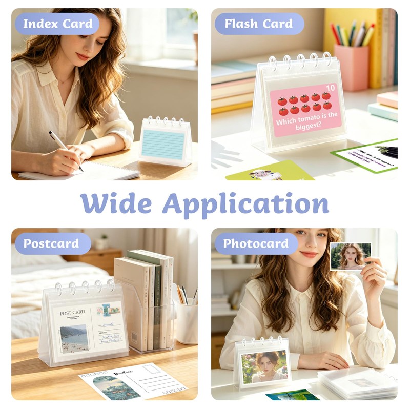ATCYMI Index Card Holder Organizer Binder Stand Flip Flash Note