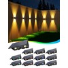 Solar Fence Lights,12 Pack Solar Lights Outdoor Warm White +