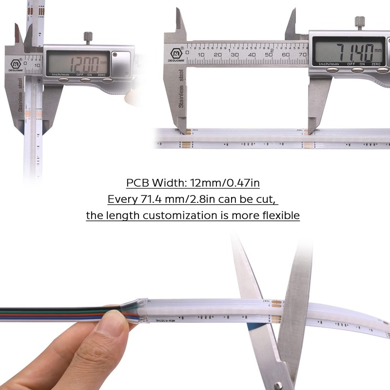 SuperlightingLED RGBW COB LED Strip 24V RGB+4000K Natural White Dimmable