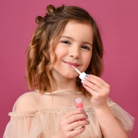 Miss Nella Pink Secret Lip Gloss Pink Moisturising Kids Lip Gloss Mango Melon Gentle on Skin Adds a Touch of Colour with Extra Shine