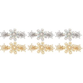 LALAFINA 6pcs Rhinestone Snowflake Hairpins Decorative Hair Accessories for Festivals Daily Wear for Parties Christmas and Special Occasions