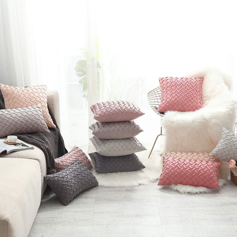 vctops Boho Basket Weave Pattern Decorative Throw Pillow Cover Super